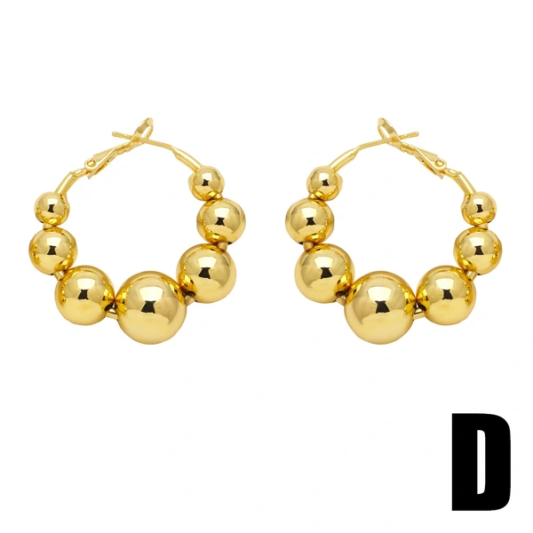 Simple and fashionable C-shaped pearl earrings niche light luxury all-match round gold-plated earrings accessories erz25