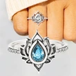 Old flame shaped lotus ring Chinese style ring retro wide face ring personality single ring