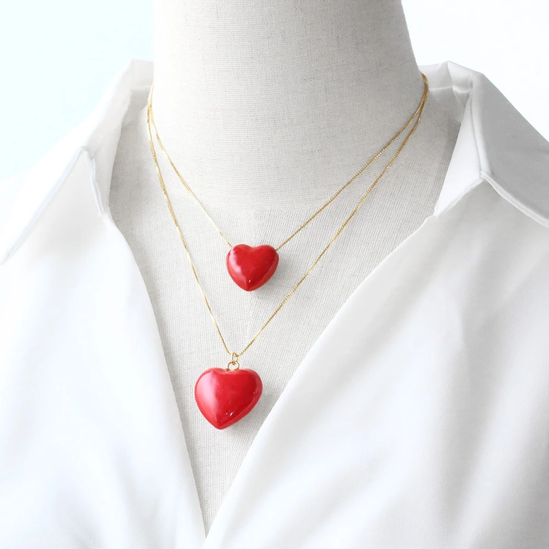 AS jewelry hot selling red heart shaped pendant necklace clavicle chain nkb216 necklace
