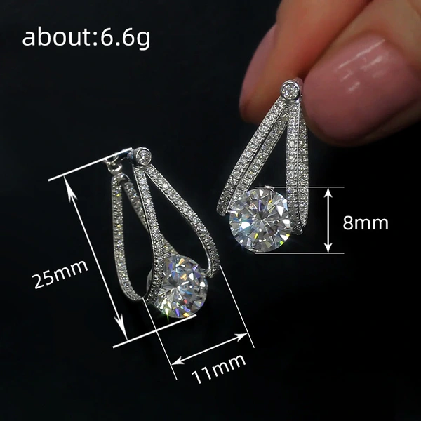 New style temperament earrings French Qixi fashion zircon earrings light luxury women's jewelry batch