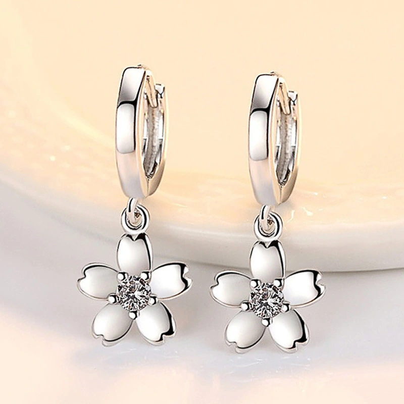    Live new earrings small fresh temperament flower earrings simple flower shape earrings for women