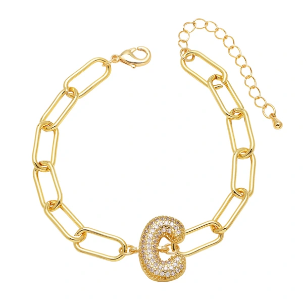 AS jewelry European and American hot-selling copper plated 18k gold zircon 26 English letters love bracelet jewelry brh51