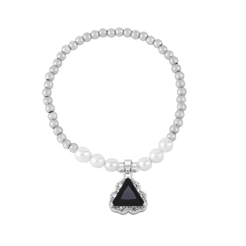 Clearance silver round bead bracelets niche high-end handmade beaded elastic rope hand jewelry wholesale brk37