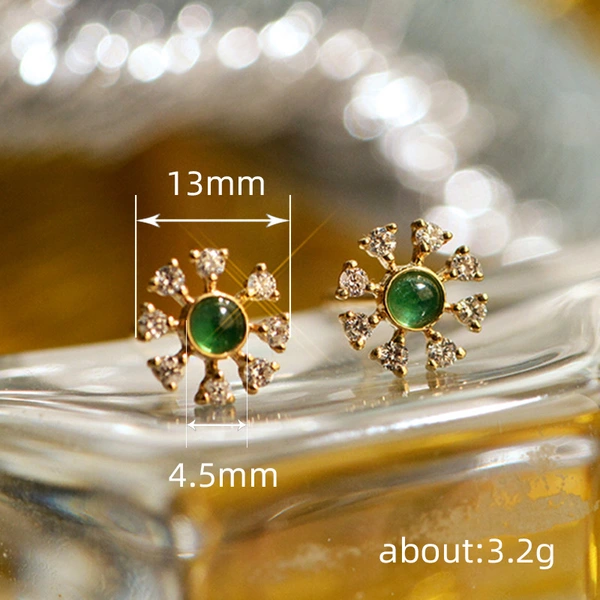  Fashionable and elegant earrings with medieval colors, fresh sunflower temperament earrings, European and American fashion earrings
