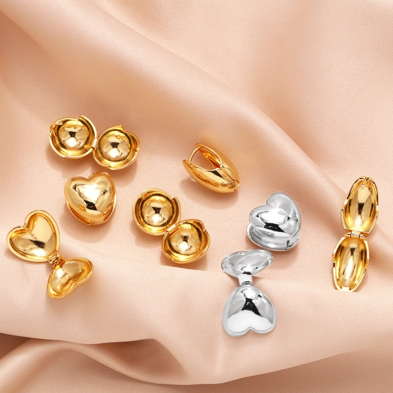 Fashion heart earrings for women niche design oval gold-plated earrings wholesale erv20