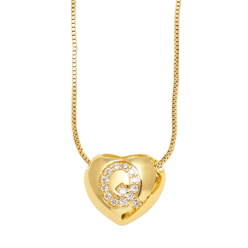 AS jewelry new style inlaid zircon love 26 letters pendant necklace clavicle chain nkb281necklace