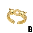 Clearance European and American leopard head ring inlaid with zircon cheetah unisex open leopard ring accessories riq01