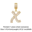 Hot selling zircon English letter necklace European and American fashion hip hop men and women 26 letter necklace nkb174