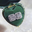 New earrings light luxury T square rock sugar diamond zircon earrings women's exquisite Valentine's Day gift jewelry