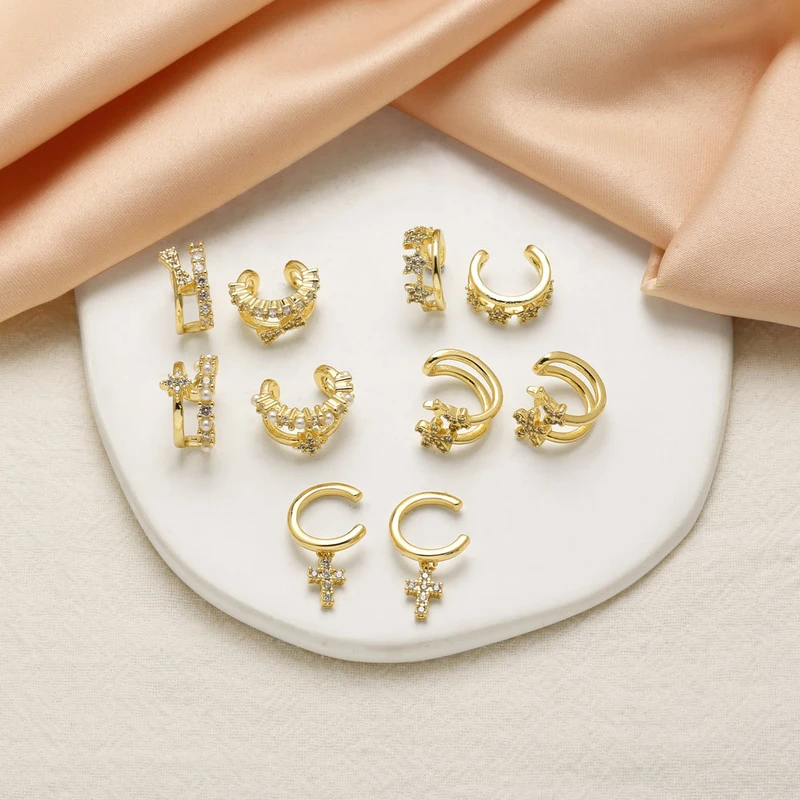 AS jewelry Europe and the United States hot selling full zircon star ear bone clip earrings earrings era075 ear cuff