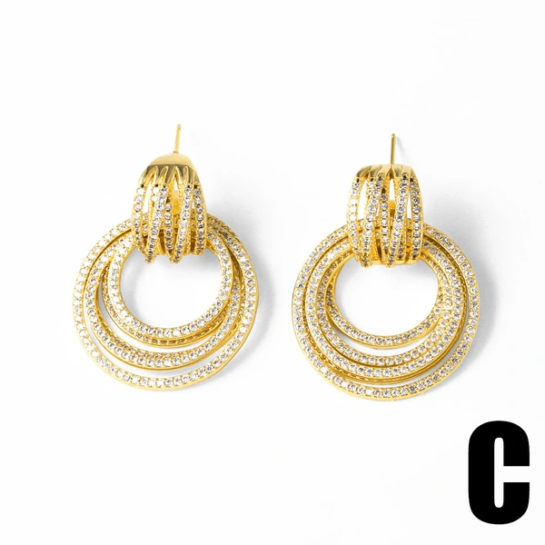 AS jewelry new pearl flower full zircon earrings earrings earrings err76 earrings