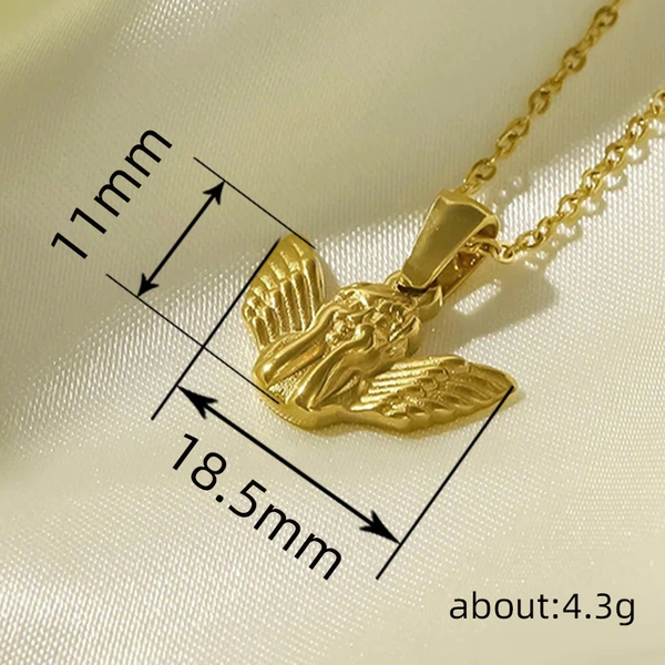  European and American light luxury necklace new three-dimensional angel cute pendant retro metal sense female necklace