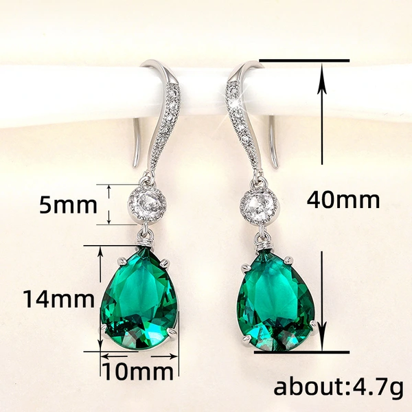 New fall trend Swiss earrings blue topaz imitation crystal teardrop earrings boutique jewelry manufacturer earrings