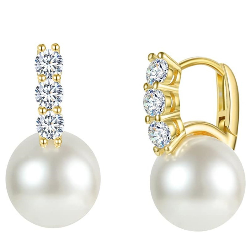 Factory wholesale exquisite earrings for women imitation pearl geometric design jewelry sweet and elegant hot selling earrings