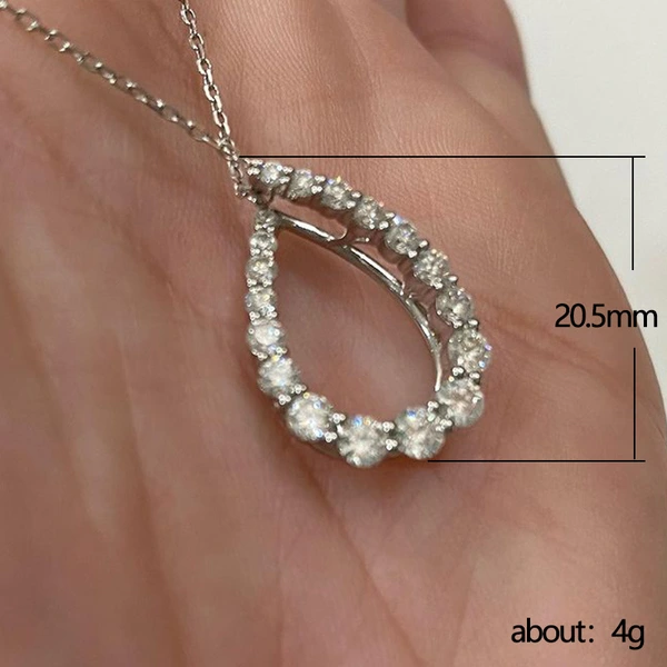 Fashionable, light and simple necklace, geometric teardrop necklace with diamond and zircon, Korean version for women, clavicle necklace