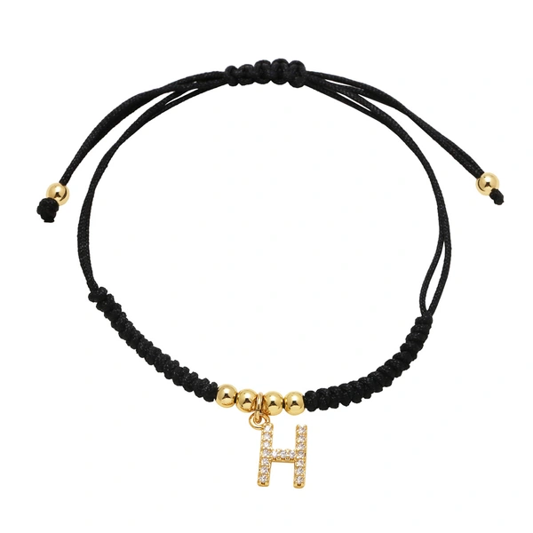 AS jewelry European and American new black bracelet 26 English letters pendant bracelet hand jewelry bra13