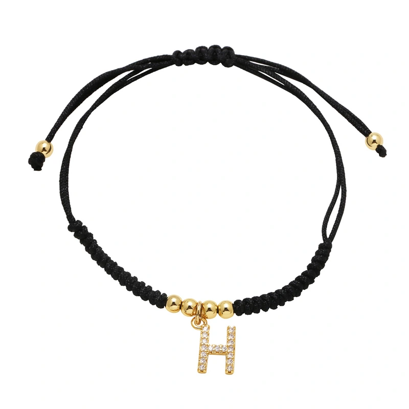 AS jewelry European and American new black bracelet 26 English letters pendant bracelet hand jewelry bra13