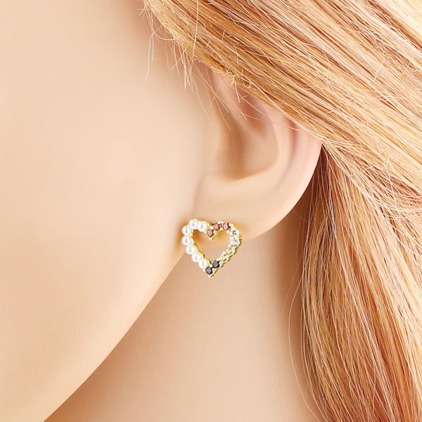 AS jewelry new pearl starfish love earrings copper plated 18k gold micro inlaid zircon earrings earrings ery63