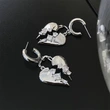 Broken zircon heart earrings cool style fashion light luxury design earrings personality temperament heart-shaped earrings