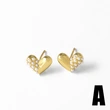 AS jewelry niche design pearl heart flower earrings women's gold-plated earrings ert07