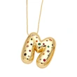 AS jewelry 26 English letters necklace gold-plated inlaid colored zircon clavicle chain nkb070