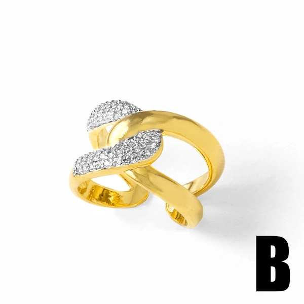 AS jewelry copper plated 18k gold snowflake adjustable ring female irregular ring rir27ring