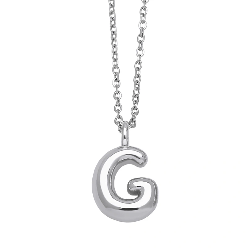 European and American hot-selling jewelry 26 English letters pendant necklace hip-hop smooth gold-plated clavicle chain nkp13