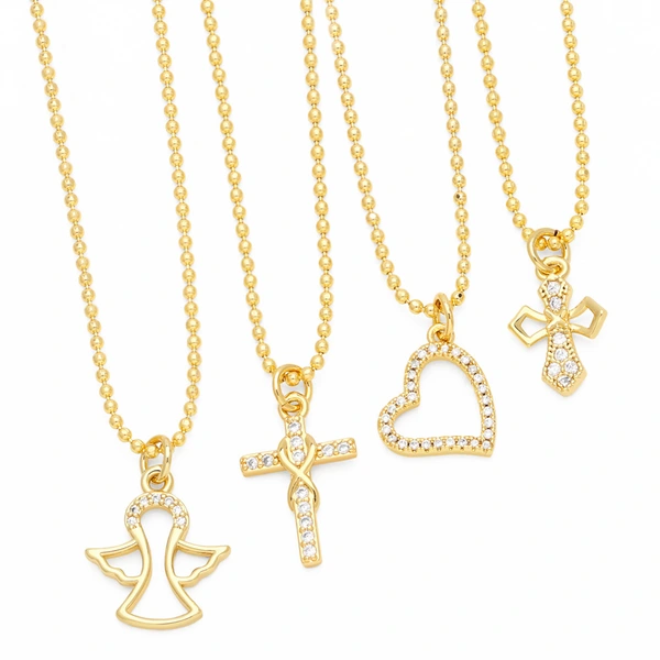 European and American style simple love angel necklace female net celebrity temperament all-match cross clavicle necklace nkn54