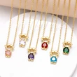 AS jewelry girl pendant necklace copper plated real gold heart-shaped zircon clavicle chain nka031