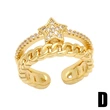 Clearance European and American high-end ring personality trend double-layer opening star moon love ring rin89
