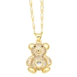 Clearance sale European and American simple cute full diamond bear necklace female style fashion all-match clavicle chain sweater chain nkp82