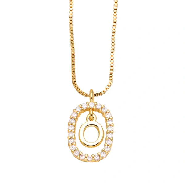 AS jewelry new style inlaid zircon 26 English letters necklace female gold-plated clavicle chain nka019