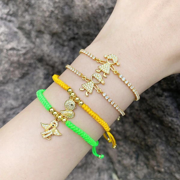 Clearance style simple boy and girl zircon bracelet small fresh bird duck pendant bracelet female bre31