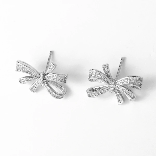 AS jewelry studs hot selling bow earrings women's gold-plated zircon earrings era239