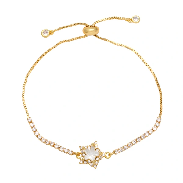 European and American simple fashion star bracelet female niche design inlaid with colored zircon adjustable bracelet brk92