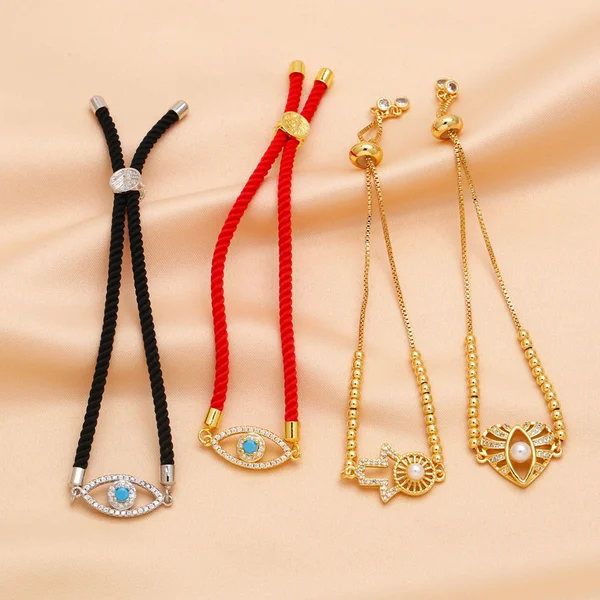 European and American popular devil eye bracelet temperament versatile inlaid zircon boy pearl heart bracelet brm30