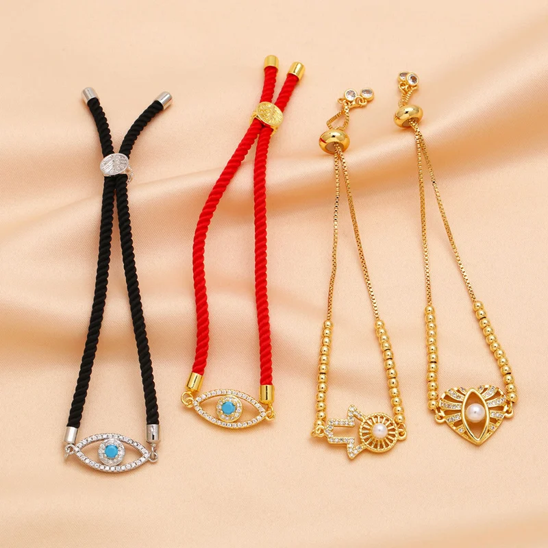 European and American popular devil eye bracelet temperament versatile inlaid zircon boy pearl heart bracelet brm30