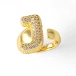 AS jewelry 26 English letters ring female gold-plated full zircon open ring rih31