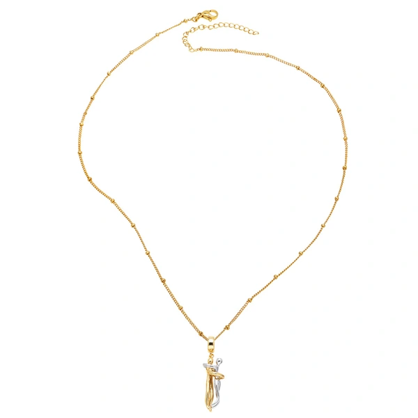 Jewelry European and American two-color couple dance pendant necklace glossy gold-plated clavicle chain nkz67 necklace