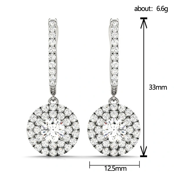 Hot selling women's earrings with full zircon inlay, elegant European and American trendy earrings, light luxury jewelry
