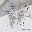 European and American luxury super flash earrings leaf temperament design earrings long wisteria flower exquisite earrings for women