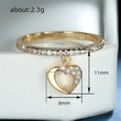   Niche simple all-match ring love heart-shaped hollow index finger ring design pendant female ring