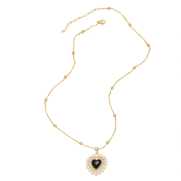 AS jewelry gold-plated pearl heart-shaped pendant necklace clavicle chain nkb482 necklace