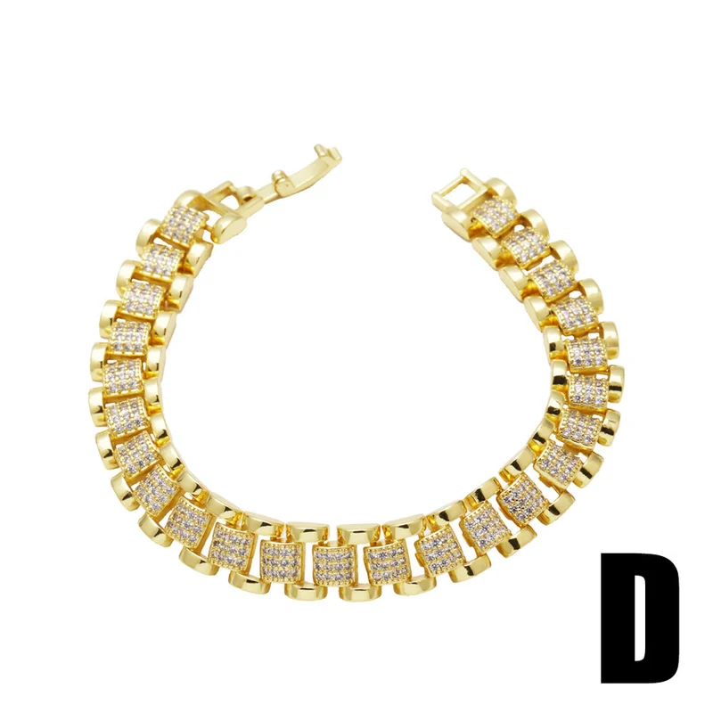 AS jewelry hot selling love full zircon bracelet copper plated real gold moon bracelet hand jewelry brb84