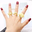AS jewelry new hot selling starfish shell open ring female copper plated 18k gold shark ring rih59