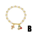 AS jewelry Europe and the United States hot selling pearl beads cross cherry fruit pendant gold-plated bracelet female brm82
