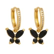 New European and American style simple zircon butterfly earrings women's light luxury niche temperament all-match flower earrings eru36