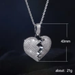 European and American popular jewelry light luxury style broken heart pendant necklace full of diamonds and zircon love necklace