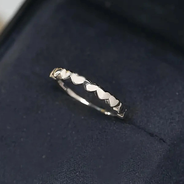   Attendance simple plain ring love heart fashion ring female daily matching popular accessories