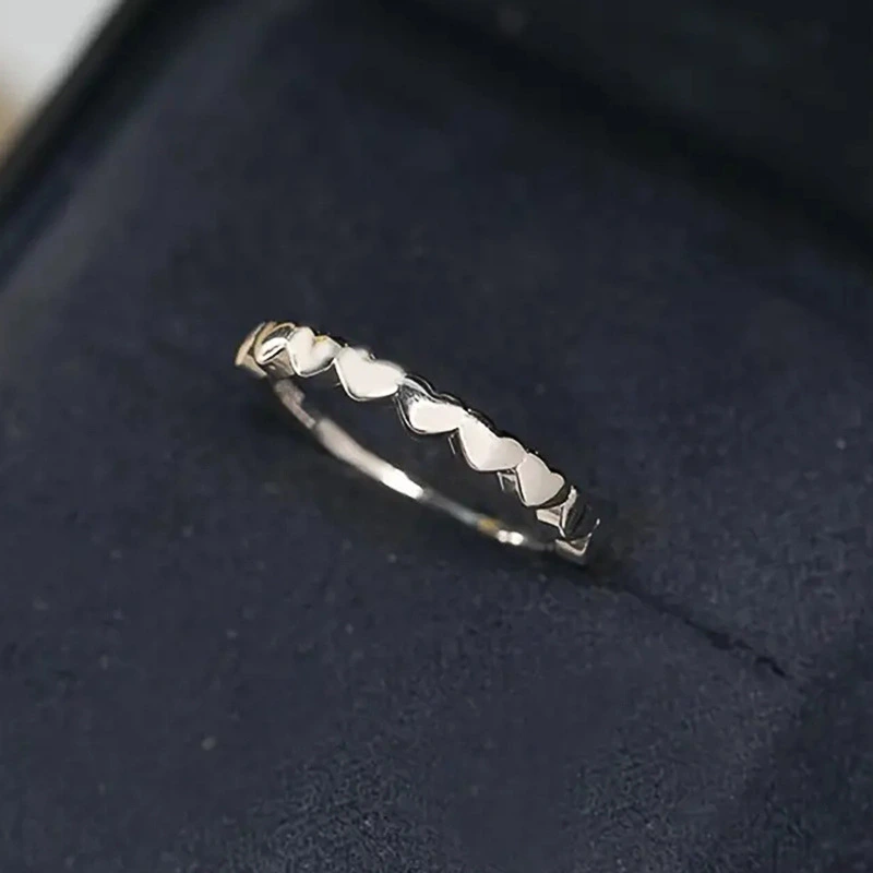   Attendance simple plain ring love heart fashion ring female daily matching popular accessories